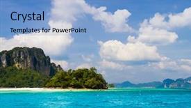  Presentation with heaven - Audience pleasing presentation theme consisting of heaven on earth exotic getaway backdrop and a  colored foreground