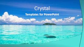  Presentation with heaven - Presentation theme consisting of heaven on earth idyllic seascape background and a teal colored foreground