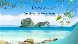  Presentation with serenity - Cool new presentation theme with heaven-on-earth-serenity-shore backdrop and a light blue colored foreground