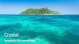  Presentation with transparent earth - Audience pleasing presentation theme consisting of heaven on earth transparent waters backdrop and a teal colored foreground