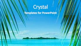  Presentation with island resort - Slides having heaven resort island background and a teal colored foreground