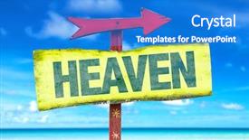  Presentation with heaven hell - Audience pleasing slide deck consisting of heaven sign with beach background backdrop and a cobalt blue colored foreground
