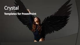  Presentation with sensuality woman black angel relaxing - Presentation featuring heavenly angels - angel woman posing background and a dark gray colored foreground