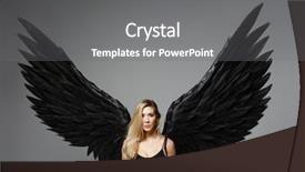  Presentation with angel - Cool new slide set with heavenly angels - angel woman posing backdrop and a gray colored foreground