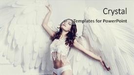  Presentation with angel wings - Amazing theme having heavenly angels - beautiful young model with angel backdrop and a sky blue colored foreground