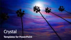  Presentation with palm - Audience pleasing slide set consisting of heavenly angels - california palm trees group sunset backdrop and a navy blue colored foreground