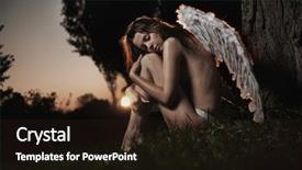  Presentation with angel - Beautiful presentation theme featuring heavenly angels - female angel posing backdrop and a wine colored foreground