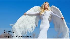  Presentation with fine art - Slide set featuring heavenly angels - fine art image stunning blonde background and a light blue colored foreground