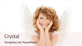  Presentation with religious christmas - Slides consisting of heavenly angels - people holidays christmas and religious background and a lemonade colored foreground