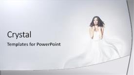  Presentation with angel - Presentation design featuring happy new year golden text background and a ocean colored foreground