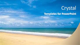  Presentation with divine - PPT theme having heavenly-blue-divine-coastline background and a teal colored foreground