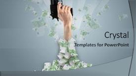  Presentation with euro - PPT theme enhanced with guns cash - human hand buried in euro background and a light gray colored foreground