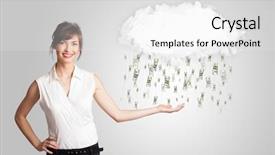  Presentation with rain - Colorful presentation design enhanced with white cloud and money backdrop and a white colored foreground