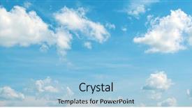  Presentation with plain clear navy blue blue and white cloudy - Amazing PPT theme having heavenly landscape - white fluffy clouds backdrop and a light blue colored foreground