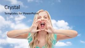  Presentation with angry people - Presentation consisting of heavenly voice - emotions expressions and people concept background and a light blue colored foreground