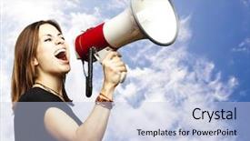  Presentation with woman in labor - Audience pleasing PPT layouts consisting of heavenly voice - portrait of young woman shouting backdrop and a light blue colored foreground