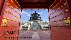  Presentation with heaven - Amazing PPT theme having heavens gate - beijing china at temple backdrop and a red colored foreground