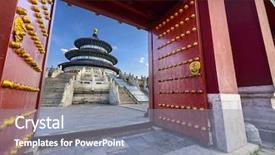  Presentation with heaven - PPT theme with heavens gate - beijing china at temple background and a gray colored foreground