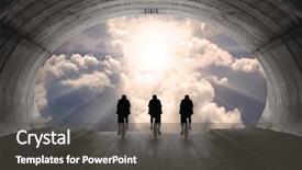  Presentation with end - Presentation featuring heavens gate - light at end background and a dark gray colored foreground