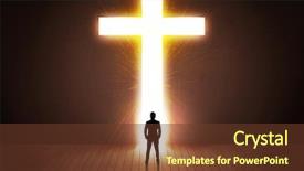  Presentation with railroad crossing railroad crossing sign - Cool new slide set with heavens gate - man looking at bright cross backdrop and a tawny brown colored foreground