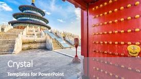  Presentation with heaven - Presentation theme enhanced with heavens gate - temple of heaven in beijing background and a gray colored foreground