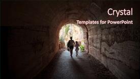  Presentation with tunnel - Colorful slide set enhanced with heavens gate - walkway tunnel underground tunnels backdrop and a wine colored foreground