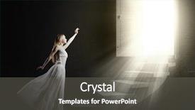  Presentation with walking - Presentation theme having heavens gate - young woman in white long background and a gray colored foreground