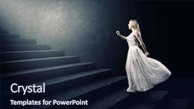  Presentation with stepping - PPT theme consisting of heavens gate - young woman in white long background and a wine colored foreground