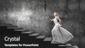  Presentation with stepping - Slide set consisting of heavens gate - young woman in white long background and a dark gray colored foreground