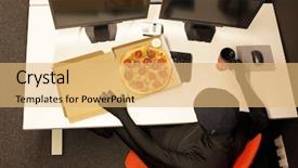  Presentation with hacker - Beautiful slide deck featuring heaving break for pizza - fast backdrop and a yellow colored foreground