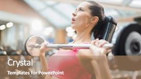  Presentation with lift limits - PPT theme enhanced with heavy barbell from her chest background and a coral colored foreground