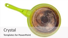  Presentation with dirt dirt texture dirty - PPT theme enhanced with heavy ceramic - dirty frying pan isolated background and a  colored foreground