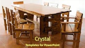  Presentation with chairs - Cool new presentation theme with heavy ceramic - large old wooden table backdrop and a  colored foreground