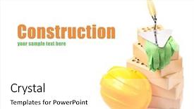  Presentation with white bricks - Amazing presentation design having heavy ceramic - new bricks and building tools backdrop and a  colored foreground