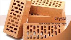  Presentation with white bricks - Amazing slides having heavy ceramic - new bricks isolated on white backdrop and a  colored foreground