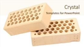  Presentation with white bricks - Beautiful slides featuring heavy ceramic - new bricks isolated on white backdrop and a  colored foreground