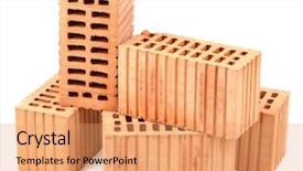  Presentation with white bricks - Cool new presentation theme with heavy ceramic - new bricks isolated on white backdrop and a  colored foreground