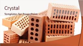  Presentation with white bricks - Presentation featuring heavy ceramic - new bricks isolated on white background and a  colored foreground