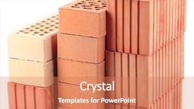  Presentation with white bricks - Cool new presentation theme with heavy ceramic - new bricks isolated on white backdrop and a  colored foreground