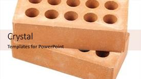  Presentation with white bricks - Beautiful PPT layouts featuring heavy ceramic - new bricks isolated on white backdrop and a coral colored foreground