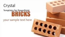  Presentation with white bricks - Cool new PPT layouts with heavy ceramic - new bricks isolated on white backdrop and a white colored foreground