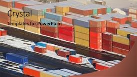  Presentation with dock - Colorful presentation enhanced with heavy containers in a dock backdrop and a  colored foreground