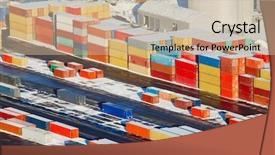  Presentation with dock - Slides enhanced with heavy containers in a dock background and a soft green colored foreground