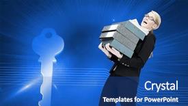  Presentation with overworked - PPT theme with heavy data - composite image of overworked businesswoman background and a  colored foreground