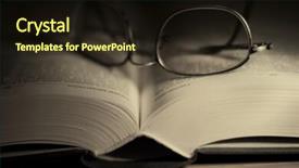  Presentation with book-glasses - Slide set featuring heavy data - open book with glasses background and a  colored foreground