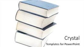  Presentation with pile - Slide set having heavy data - pile of thick books isolated background and a  colored foreground