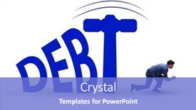  Presentation with concept - Presentation theme featuring heavy-debt-concept-with-businessman background and a cobalt blue colored foreground