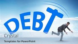  Presentation with concept - Presentation enhanced with heavy-debt-concept-with-businessman background and a light blue colored foreground
