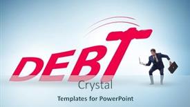  Presentation with concept - Presentation theme featuring heavy-debt-concept-with-businessman background and a sky blue colored foreground