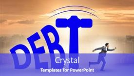 Presentation with concept - Slide set consisting of heavy-debt-concept-with-businessman background and a cobalt blue colored foreground